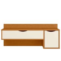 Penteadeira Camarim Suspensa Com Espelho E Nichos Make Cinamomo/off White - 6