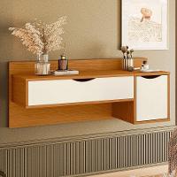 Penteadeira Camarim Suspensa Com Espelho E Nichos Make Cinamomo/off White - 8