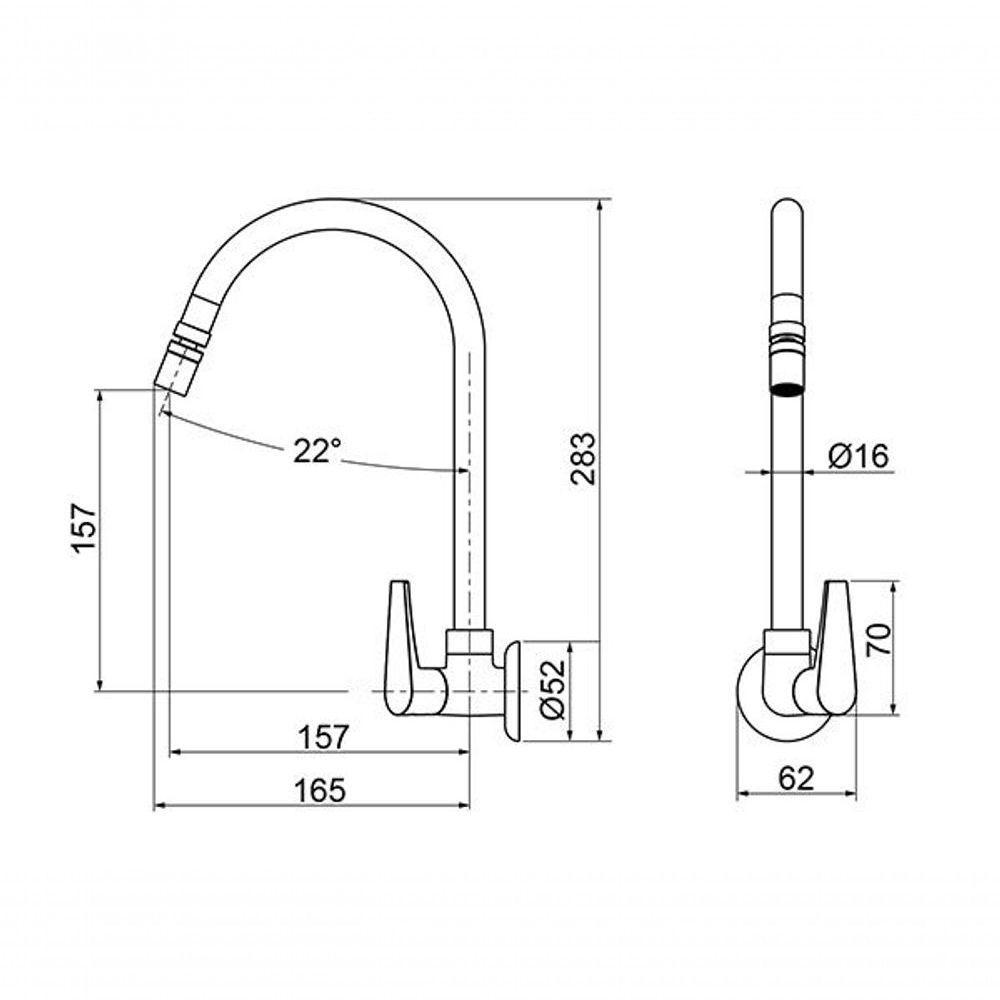 Torneira Para Cozinha De Parede Bica Móvel Lorenjoy Lorenzetti - 1168 R32 - Rose Gold - 2