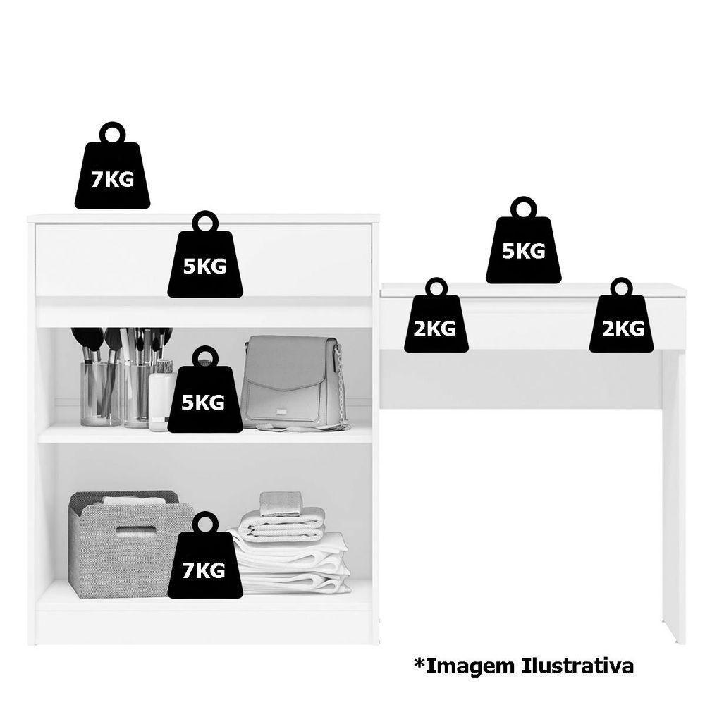 Penteadeira Escrivaninha Com Espelho 2 Portas 1 Gaveta Theo Cinamomo/off White - 8