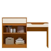 Penteadeira Escrivaninha Com Espelho 2 Portas 1 Gaveta Theo Cinamomo/off White