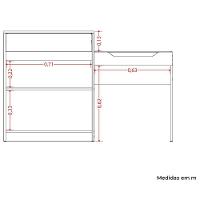 Penteadeira Escrivaninha Com Espelho 2 Portas 1 Gaveta Theo Cinamomo/off White - 6
