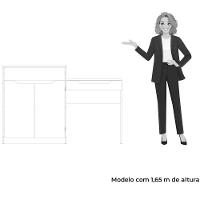 Penteadeira Escrivaninha Com Espelho 2 Portas 1 Gaveta Theo Cinamomo/off White - 9