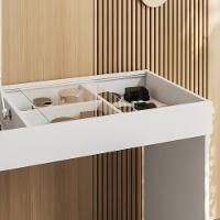 Penteadeira Camarim Escrivaninha Com Espelho Play Branco Fosco-cinamomo Mel - Mabe Magazine - 3