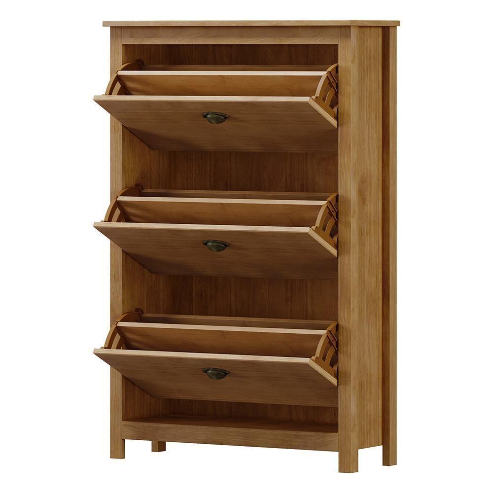 Sapateira 3 Gavetas Madeira Maciça 80 Cm 9175 Freijo Milani Store - 5