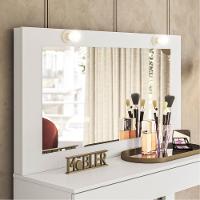 Penteadeira Camarim Escrivaninha Com Espelho Gala Branco Fosco - Mabe Magazine - 3