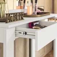 Penteadeira Camarim Escrivaninha Com Espelho Gala Branco Fosco - Mabe Magazine - 4