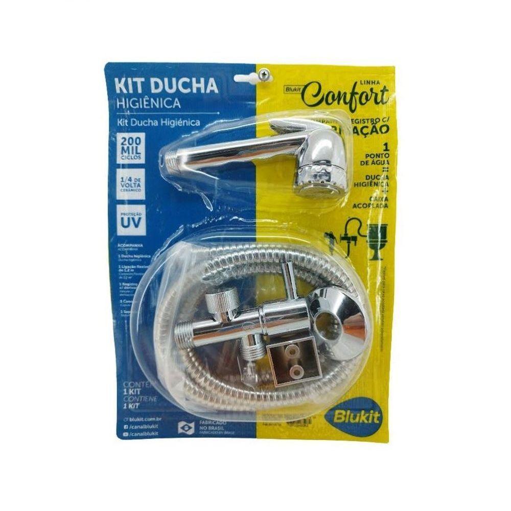 Kit Ducha Higiênica Registro Com Derivação Blukit 220929 - Cromado - 5