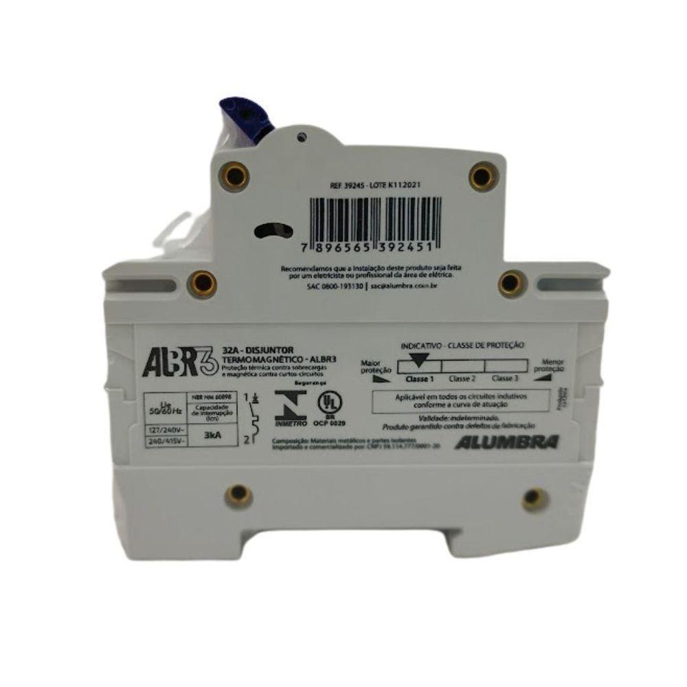 Disjuntor Din Unipolar Alumbra C32/1 - 32a - 3