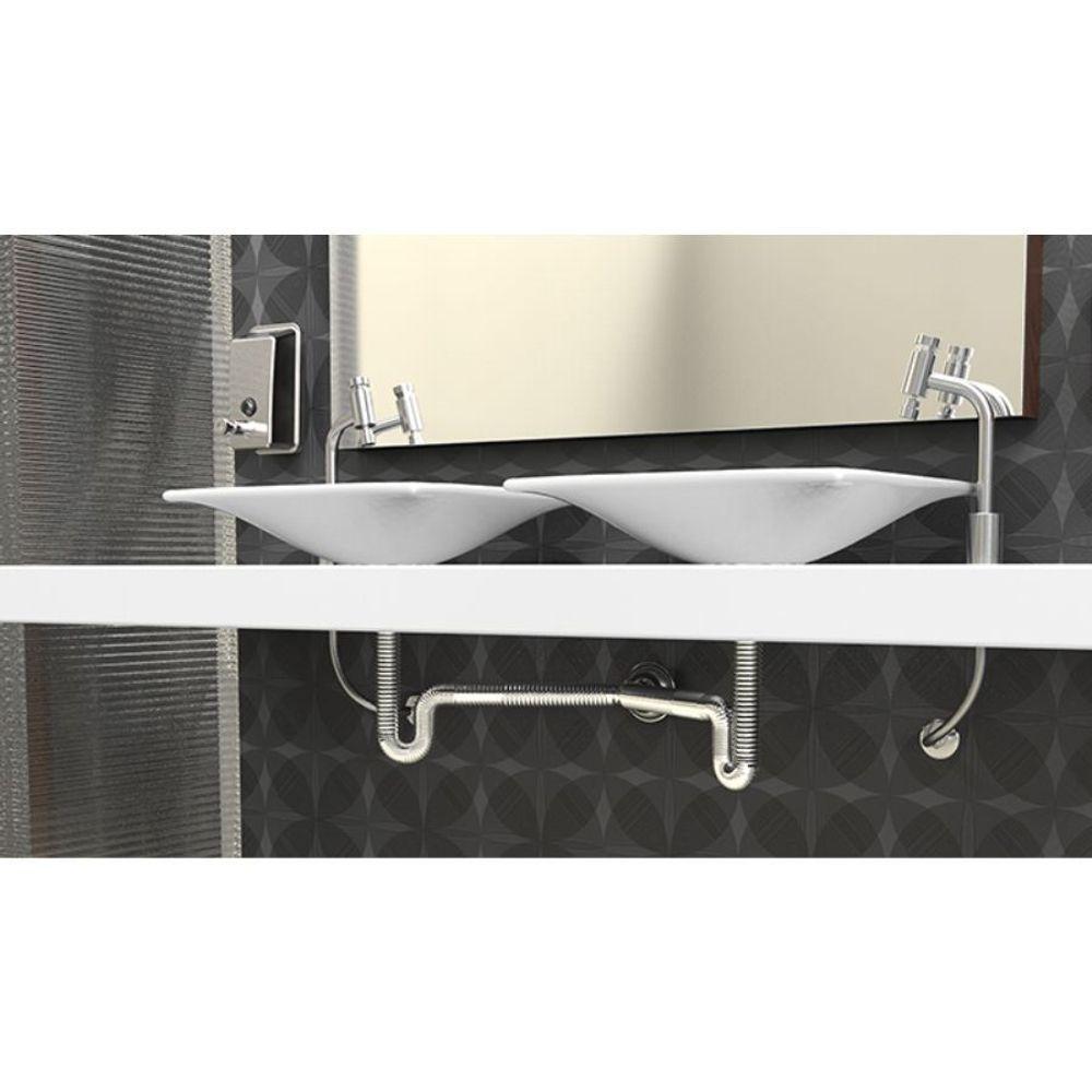 Sifão Tubo Extensivo Duplo Universal Blukit - Cromado - 2