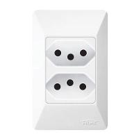 2 Tomadas 2p+t 10a Distanciadas Sistema Externo Fame 1047 Branco 220V - 1