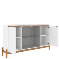 Balcao Buffet 50528 Porta De Vidro 168cm Branco Cedro Dcasa Branco Cedro - 3