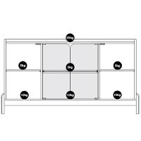 Balcao Buffet 50528 Porta De Vidro 168cm Branco Cedro Dcasa Branco Cedro - 7