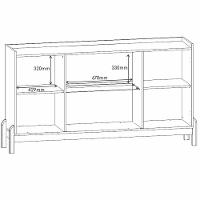 Balcao Buffet 50528 Porta De Vidro 168cm Branco Cedro Dcasa Branco Cedro - 8