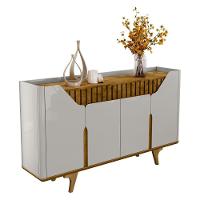 Aparador Buffet Com 4 Portas Retrô 160cm Multimóveis Cr50105 Off White Naturalle - 2