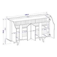 Aparador Buffet Com 4 Portas Retrô 160cm Multimóveis Cr50105 Off White Naturalle