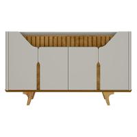 Aparador Buffet Com 4 Portas Retrô 160cm Multimóveis Cr50105 Off White Naturalle - 6