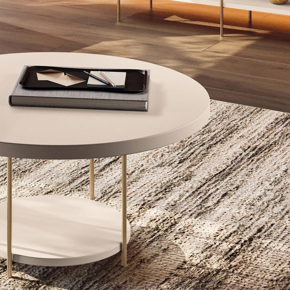 Conjunto Decorativo Aparador E Mesa De Centro Walker Pés De Aço Tampo Mdf Off White G26 - Gran Belo - 4