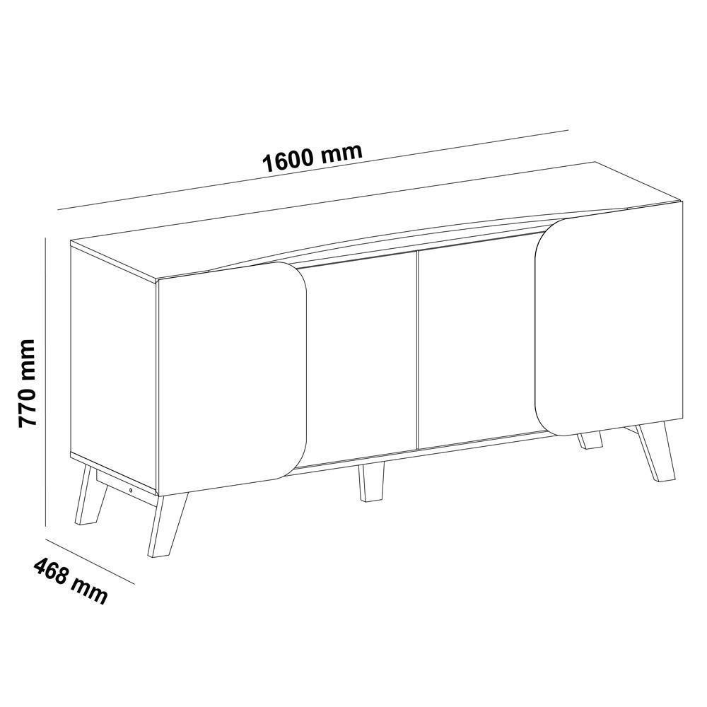 Buffet 4 Portas Sala De Jantar 160 Cm 4506 Cedro Off White Arly Cedro Off White - 3