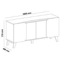 Buffet 4 Portas Sala De Jantar 160 Cm 4506 Cedro Off White Arly Cedro Off White - 3