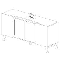 Buffet 4 Portas Sala De Jantar 160 Cm 4506 Cedro Off White Arly Cedro Off White