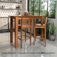 Aparador De Apoio 1,30m Para Bar Rústico Decorativo Em Madeira Maciça - Natural - Bege - 2