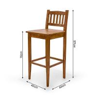 Conjunto Decorativo Aparador 2,00m Com 4 Banquetas Bh Para Hall De Apartamento Em Madeira Maciça - N - Bege - 3