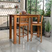 Conjunto Decorativo Aparador 2,00m Com 4 Banquetas Bh Para Hall De Apartamento Em Madeira Maciça - N - Bege