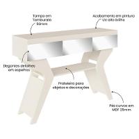 Aparador Sala Estar Com Espelhos 120 Cm 4149 Off White Arly - 7