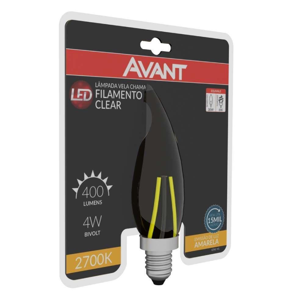 Lâmpada Vela Led E14 4w Amarela 2700k Avant - 1