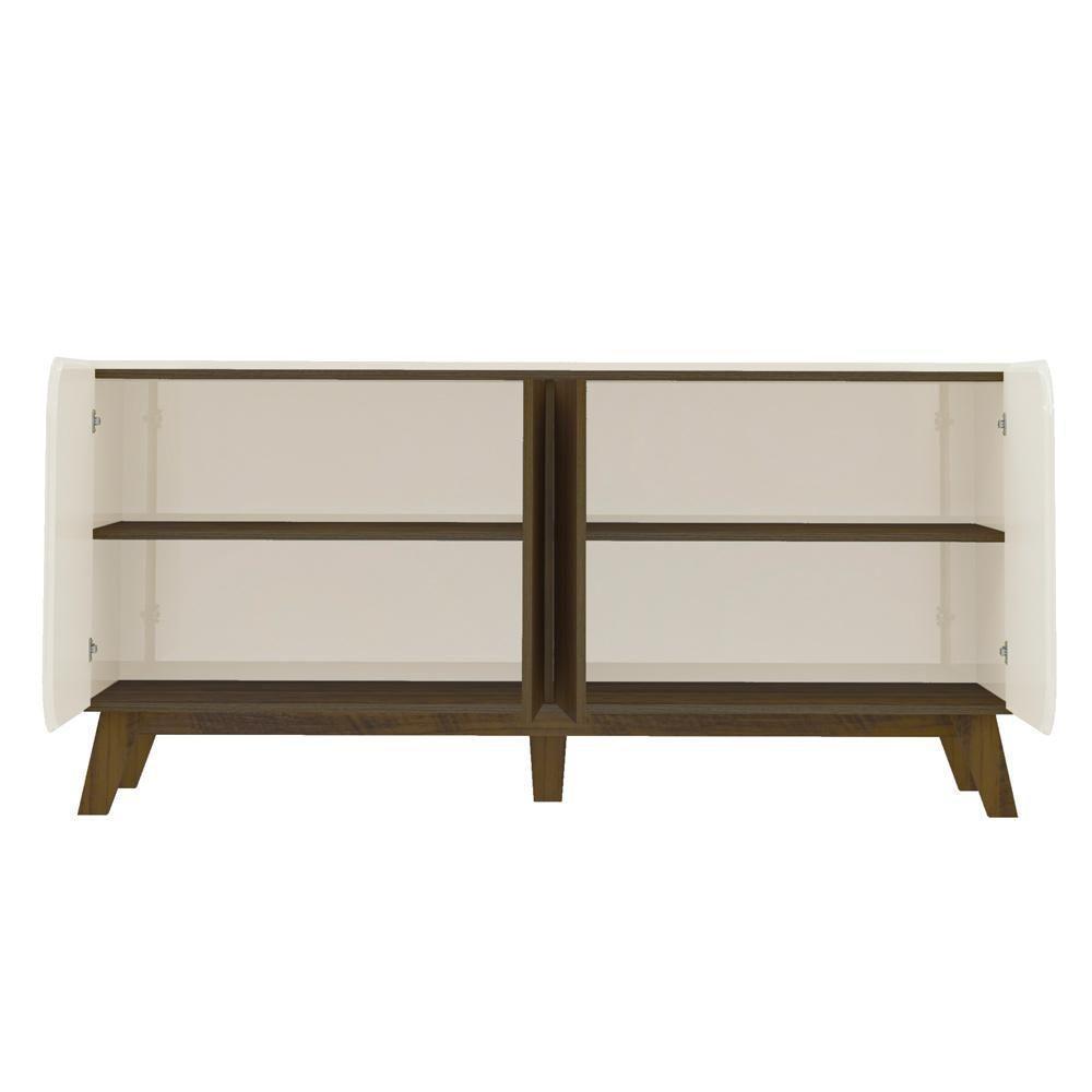 Buffet 4 Portas Sala De Jantar 160 Cm 4505 Off White Pinho Arly Off White Pinho - 6