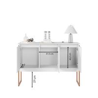 Buffet Luxuoso 3 Portas Barcelona Branco Cobre - 3