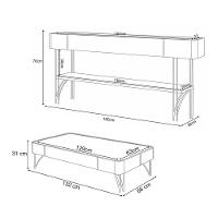 Conjunto Aparador Decorativo Mdp/mdf E Mesa De Centro Rennes Off White/castanho G26 - Gran Belo - 6