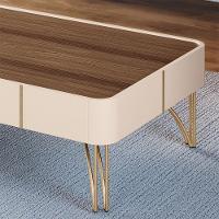 Conjunto Aparador Decorativo Mdp/mdf E Mesa De Centro Rennes Off White/castanho G26 - Gran Belo - 7