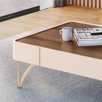 Conjunto Aparador Decorativo Mdp/mdf E Mesa De Centro Rennes Off White/castanho G26 - Gran Belo - 8