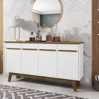 Aparador Buffet Com 4 Portas Retrô 160cm Multimóveis Cr50103 Cinamomo Branco - 1