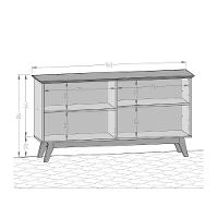 Aparador Buffet Com 4 Portas Retrô 160cm Multimóveis Cr50103 Cinamomo Branco - 2