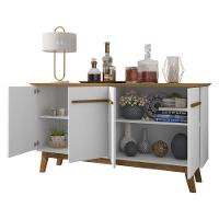 Aparador Buffet Com 4 Portas Retrô 160cm Multimóveis Cr50103 Cinamomo Branco - 3