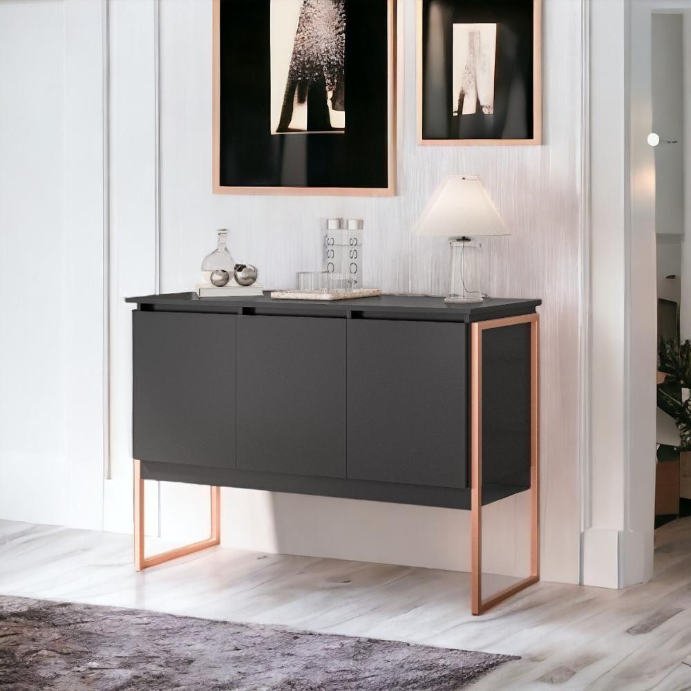 Buffet Compacto 3 Portas Verona Preto Cobre - 1