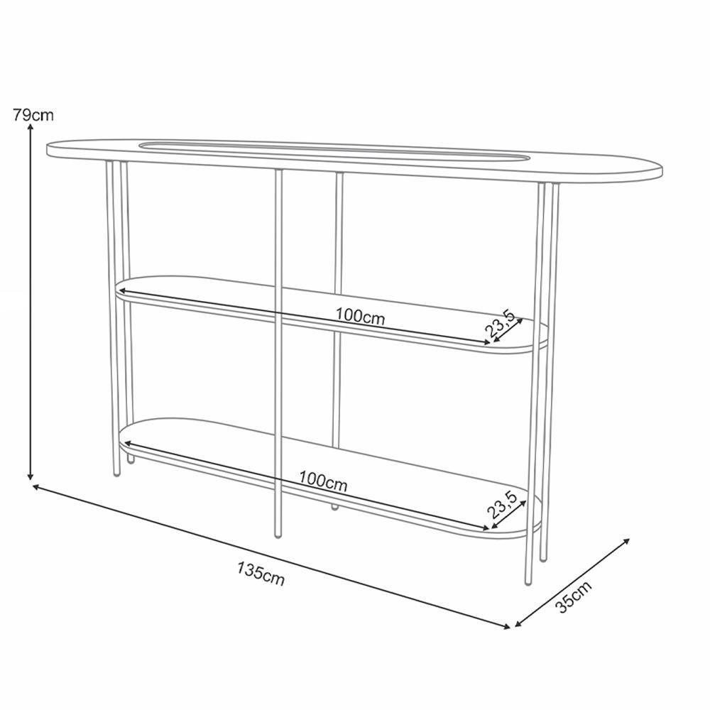Kit Aparador Para Sala Friesen Com 02 Mesas De Centro Redonda Allure B01 Castanho - Lyam Decor - 7