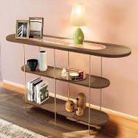 Kit Aparador Para Sala Friesen Com 02 Mesas De Centro Redonda Allure B01 Castanho - Lyam Decor - 2