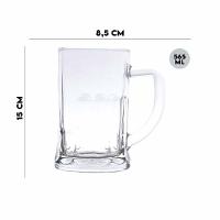 Jogo 8 Canecas Para Chopp Cerveja Vidro Com Alça 565ml Lyor - 2