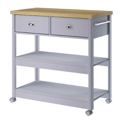 Aparador Carrinho Café 2 Gavetas 85 Cm Ba135 Cinza Dtall
