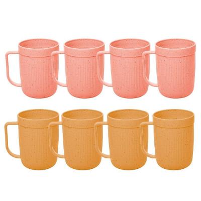 Jogo 8 Canecas Fibra De Bambu E Pp Cores Sortidas Textura 300ml Lyor