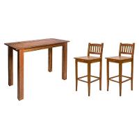 Conjunto Decorativo Aparador 1,30m Com 2 Banquetas Bh Para Hall De Apartamento Em Madeira Maciça - N - Bege - 1