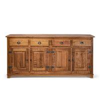 Buffet Arca Rústico Decorativo Em Madeira Maciça 4 Portas E 4 Gavetas - Natural - Bege - 1