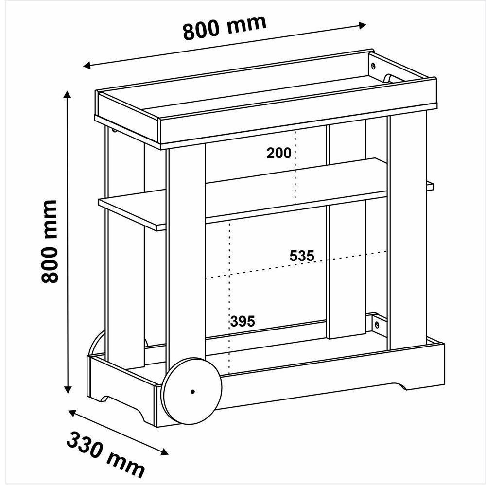 Carrinho Bar Com Rodizios 80 Cm 4627 Off White Arly - 3
