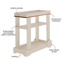 Carrinho Bar Com Rodizios 80 Cm 4627 Off White Arly - 7