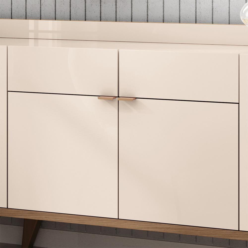 Buffet Balcão Decorativo Albâni Sala De Jantar Pés Madeira Mdp/mdf Off White/castanho G26 - Gran Belo - 5
