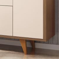 Buffet Balcão Decorativo Albâni Sala De Jantar Pés Madeira Mdp/mdf Off White/castanho G26 - Gran Belo - 6